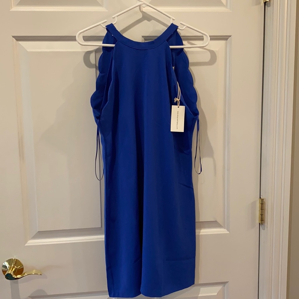 Mini High Neck Scallop Dress